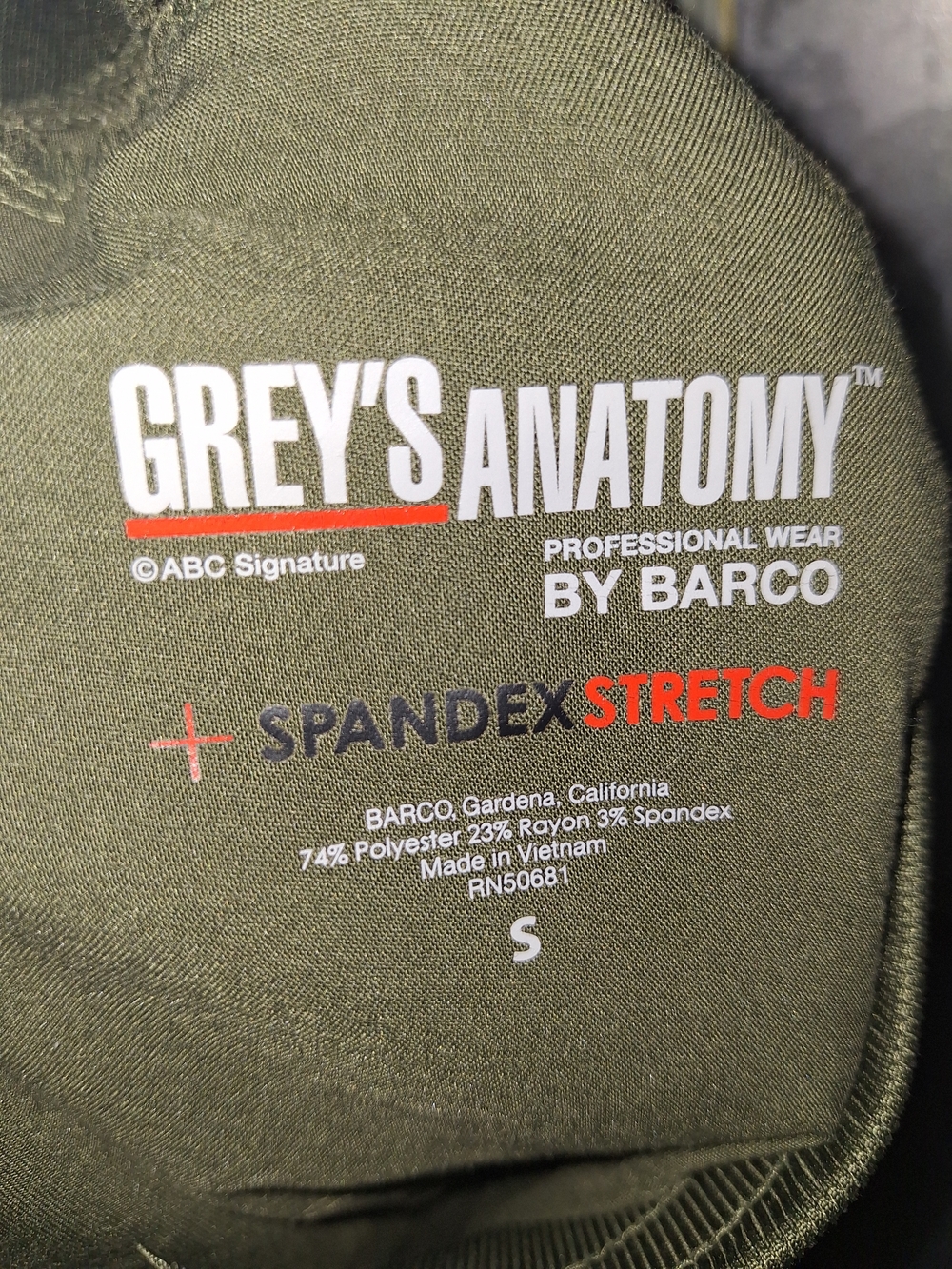 Grey's Anatomy Olive Cargo Jogger Scrub Pants & Top Set with Drawstring Small